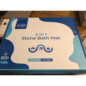 Stonite 2 In 1 Stone Bath Mat Dark Grey 24x16